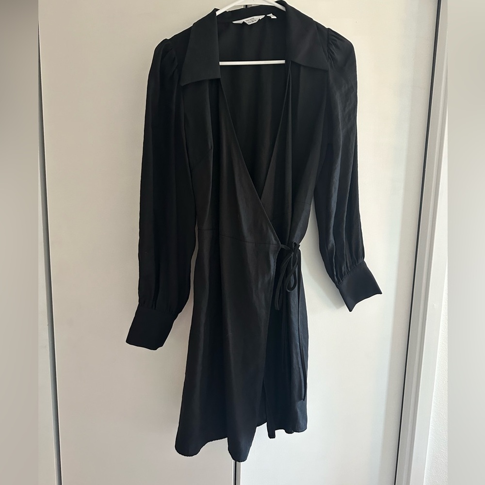 & Other Stories Black Wrap Dress